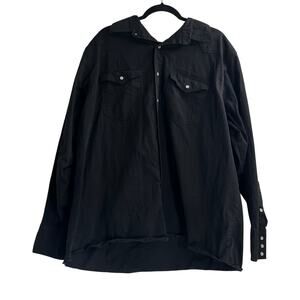 Forge Workwear Black Western Pearl Snap Long Sleeve Cotton Stretch Men’s 2XL